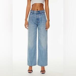 Denim Forum The Belinda Pleated Wide Leg Jeans